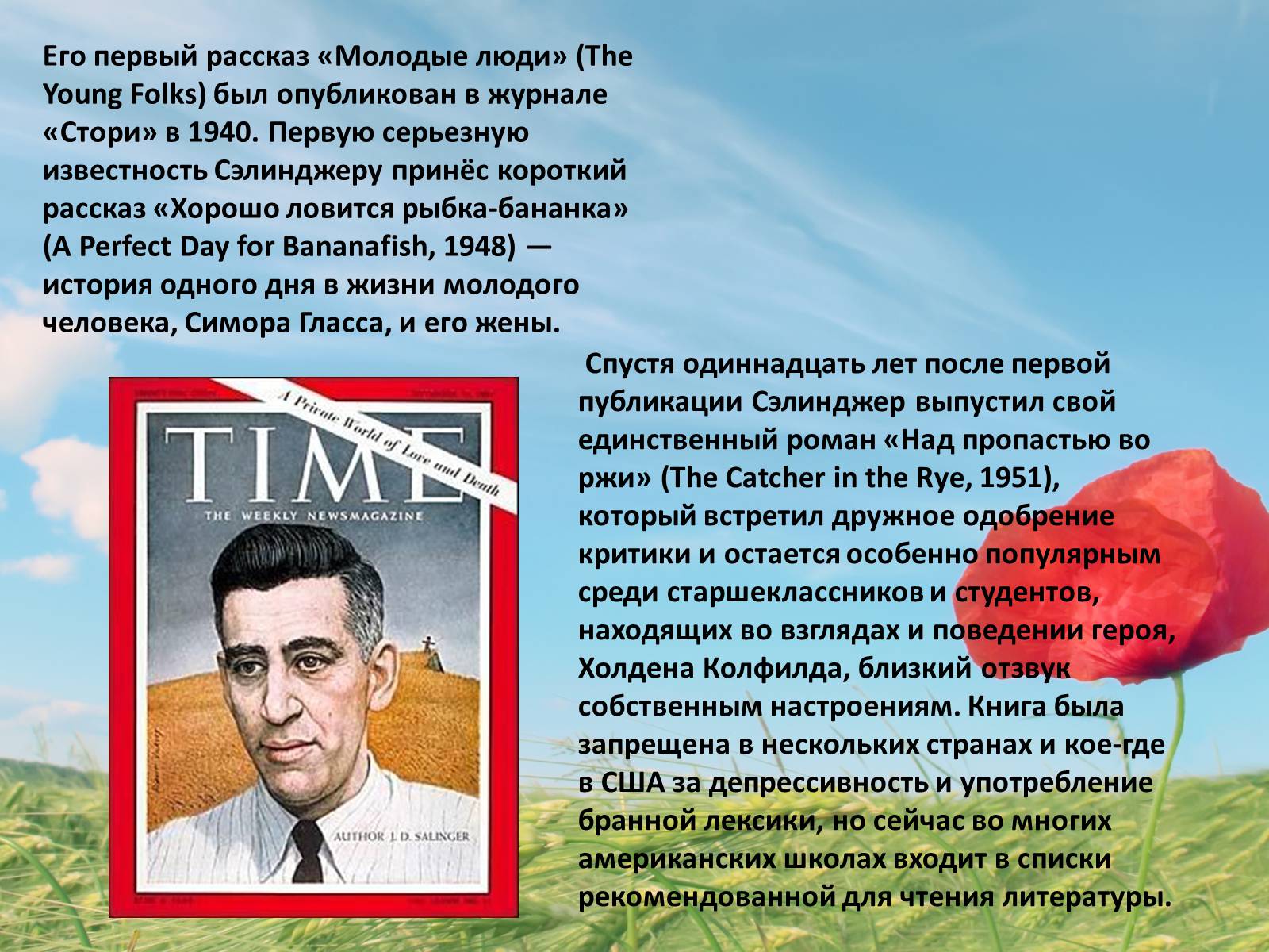 Презентація на тему «Джером Девид Селинджер и его творчество» - Слайд #6 Презентація на тему «Джером Девид Селинджер и его творчество» - Слайд #6