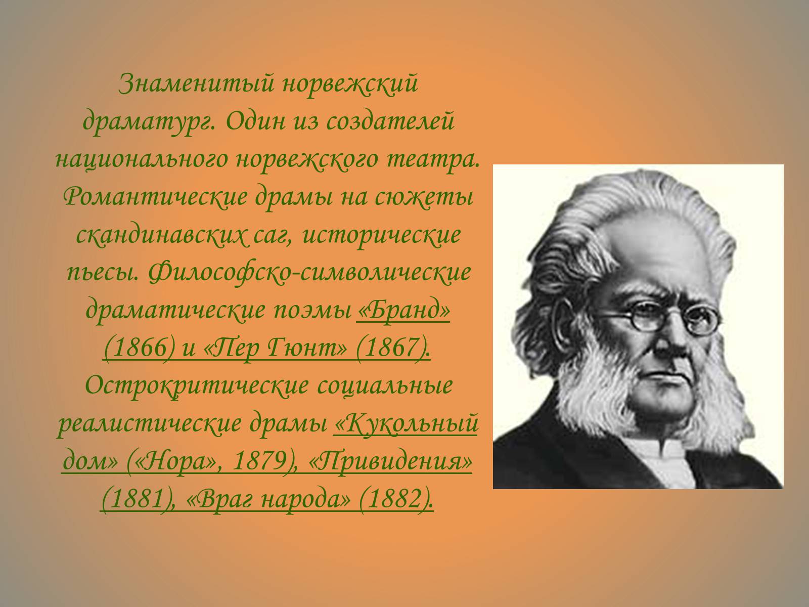 Презентація на тему «Генрик Ибсен» - Слайд #3 Презентація на тему «Генрик Ибсен» - Слайд #3