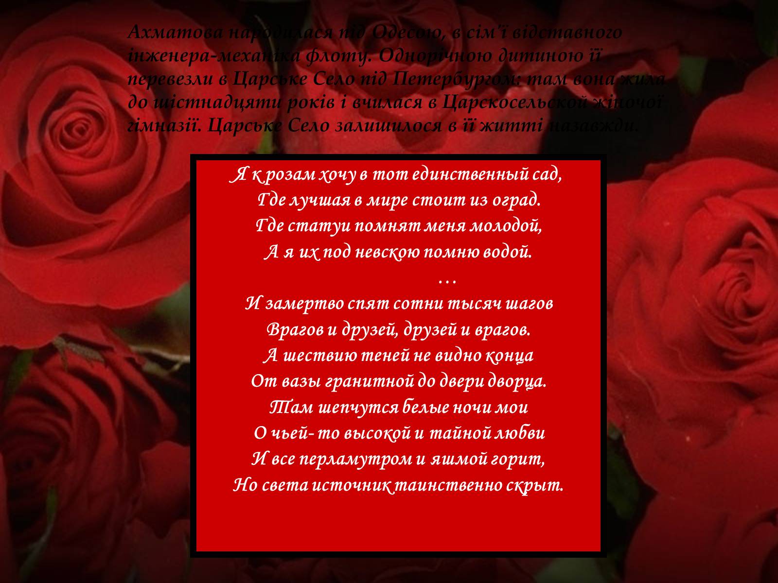 Презентація на тему «Життя та творчість Анни Ахматової» (варіант 2) - Слайд #4 Презентація на тему «Життя та творчість Анни Ахматової» (варіант 2) - Слайд #4