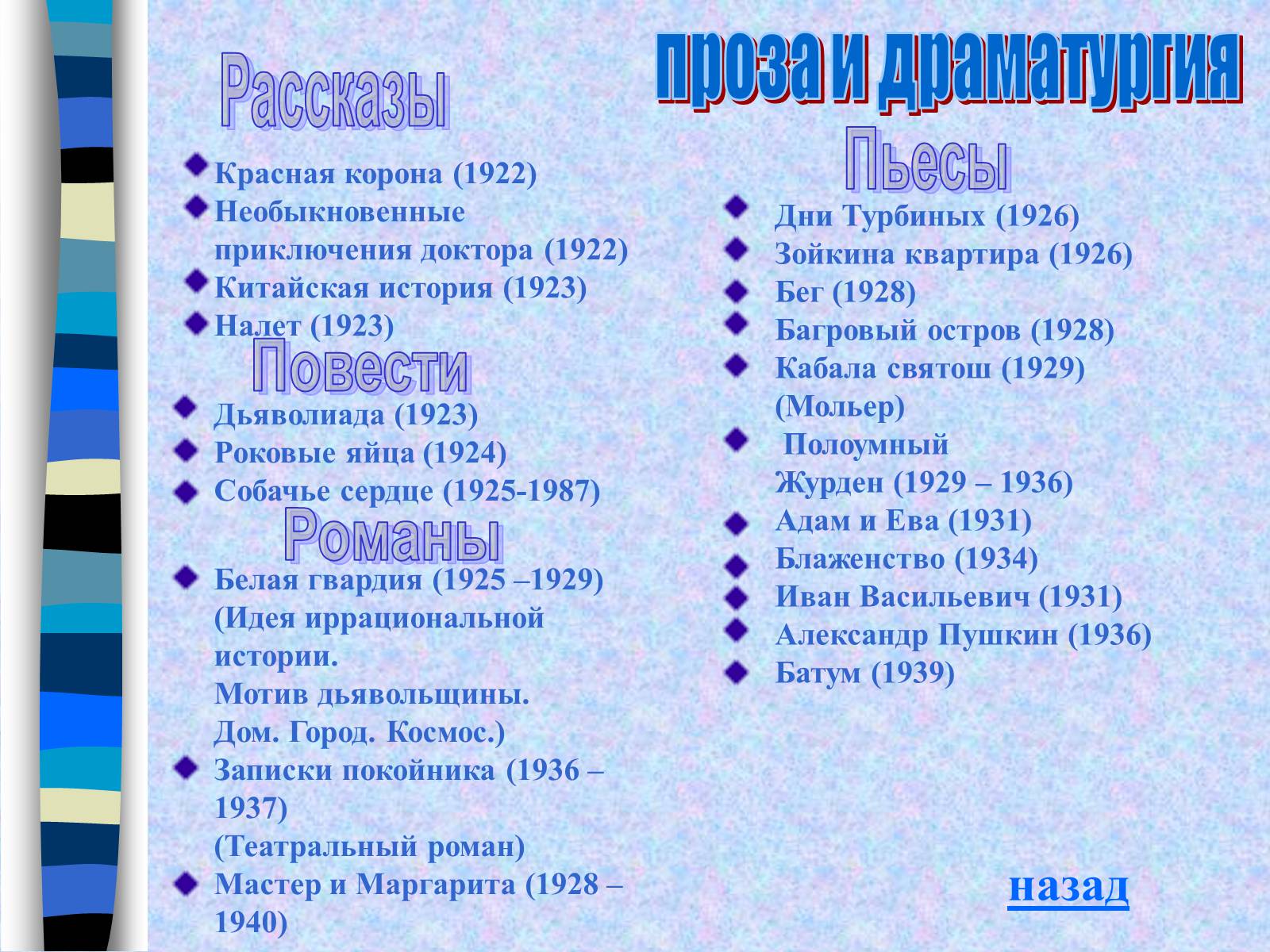 Презентація на тему «Михайло Булгаков» (варіант 9) - Слайд #5 Презентація на тему «Михайло Булгаков» (варіант 9) - Слайд #5