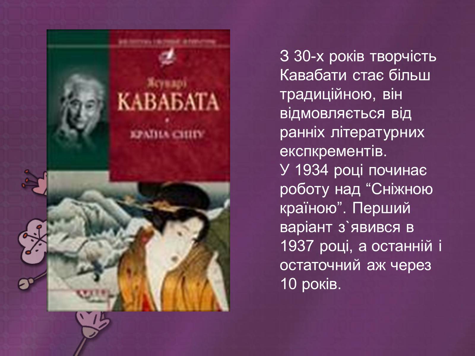 Презентація на тему «Кавабата Ясунари» (варіант 2) - Слайд #9 Презентація на тему «Кавабата Ясунари» (варіант 2) - Слайд #9