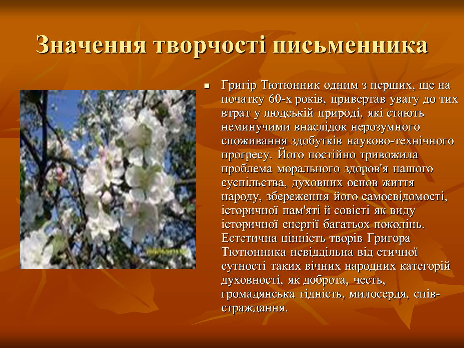 Презентація на тему «Тютюнник Григір Михайлович» (варіант 2) - Слайд #14 Презентація на тему «Тютюнник Григір Михайлович» (варіант 2) - Слайд #14