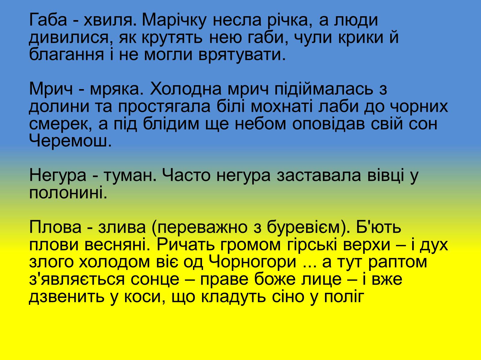 Презентація на тему «Діалектизми у творі “Тіні забутих предків”» - Слайд #18 Презентація на тему «Діалектизми у творі “Тіні забутих предків”» - Слайд #18