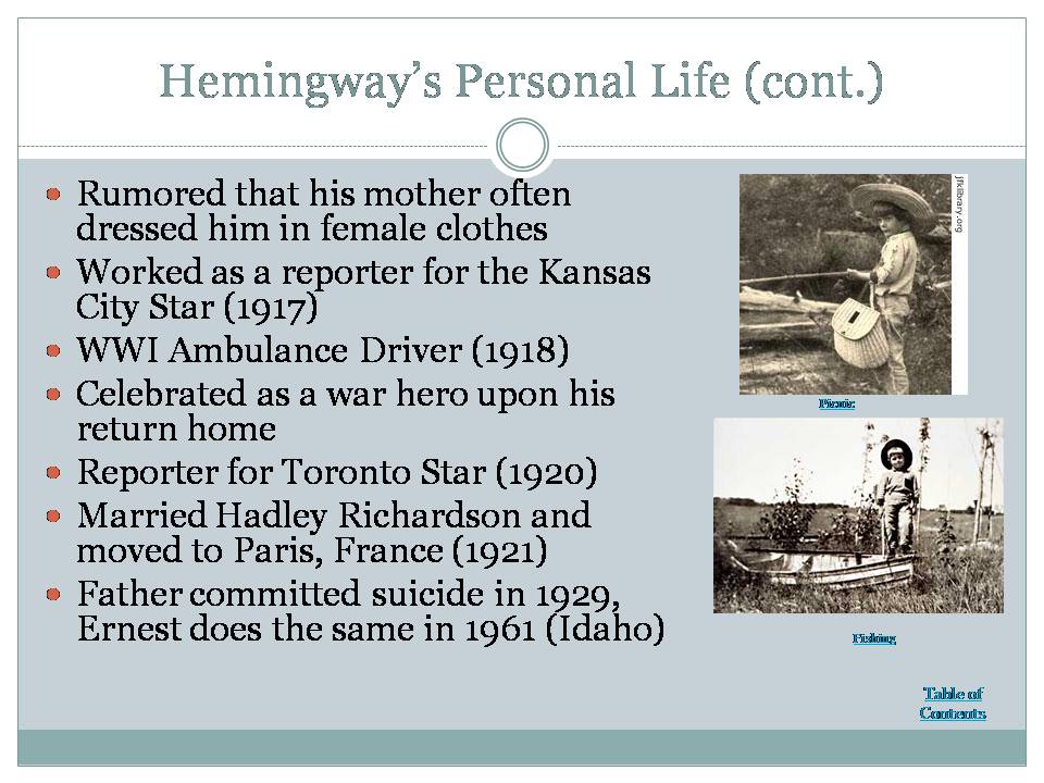 Презентація на тему «A Biography of Ernest Hemingway» (варіант 2) - Слайд #5 Презентація на тему «A Biography of Ernest Hemingway» (варіант 2) - Слайд #5