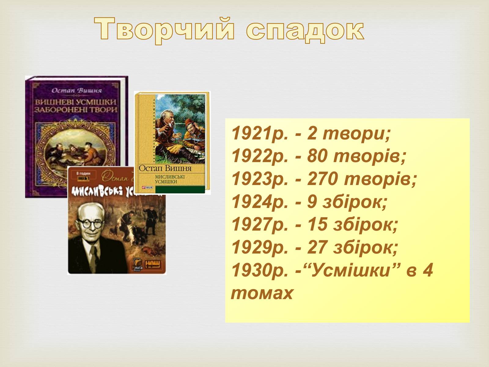 Презентація на тему «Остап Вишня» (варіант 8) - Слайд #11 Презентація на тему «Остап Вишня» (варіант 8) - Слайд #11
