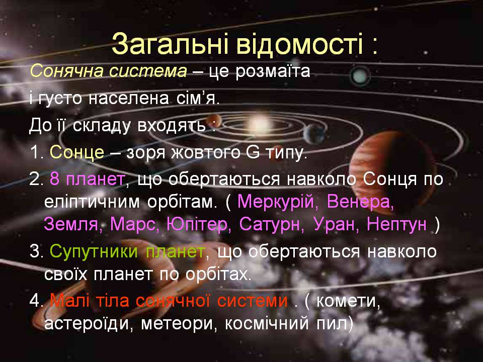 Презентація на тему «Сонячна система» (варіант 6) - Слайд #4 Презентація на тему «Сонячна система» (варіант 6) - Слайд #4