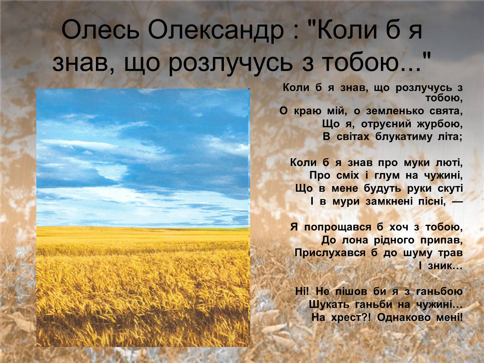 Презентація на тему «Олесь» - Слайд #17 Презентація на тему «Олесь» - Слайд #17