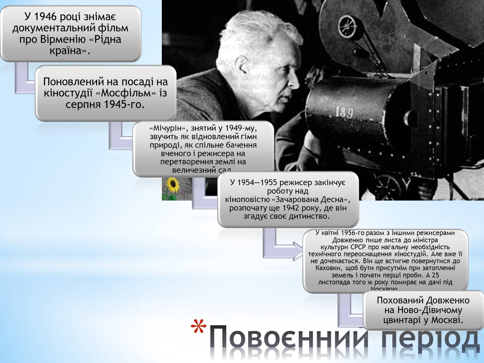 Презентація на тему «Олександр Довженко» (варіант 2) - Слайд #10 Презентація на тему «Олександр Довженко» (варіант 2) - Слайд #10