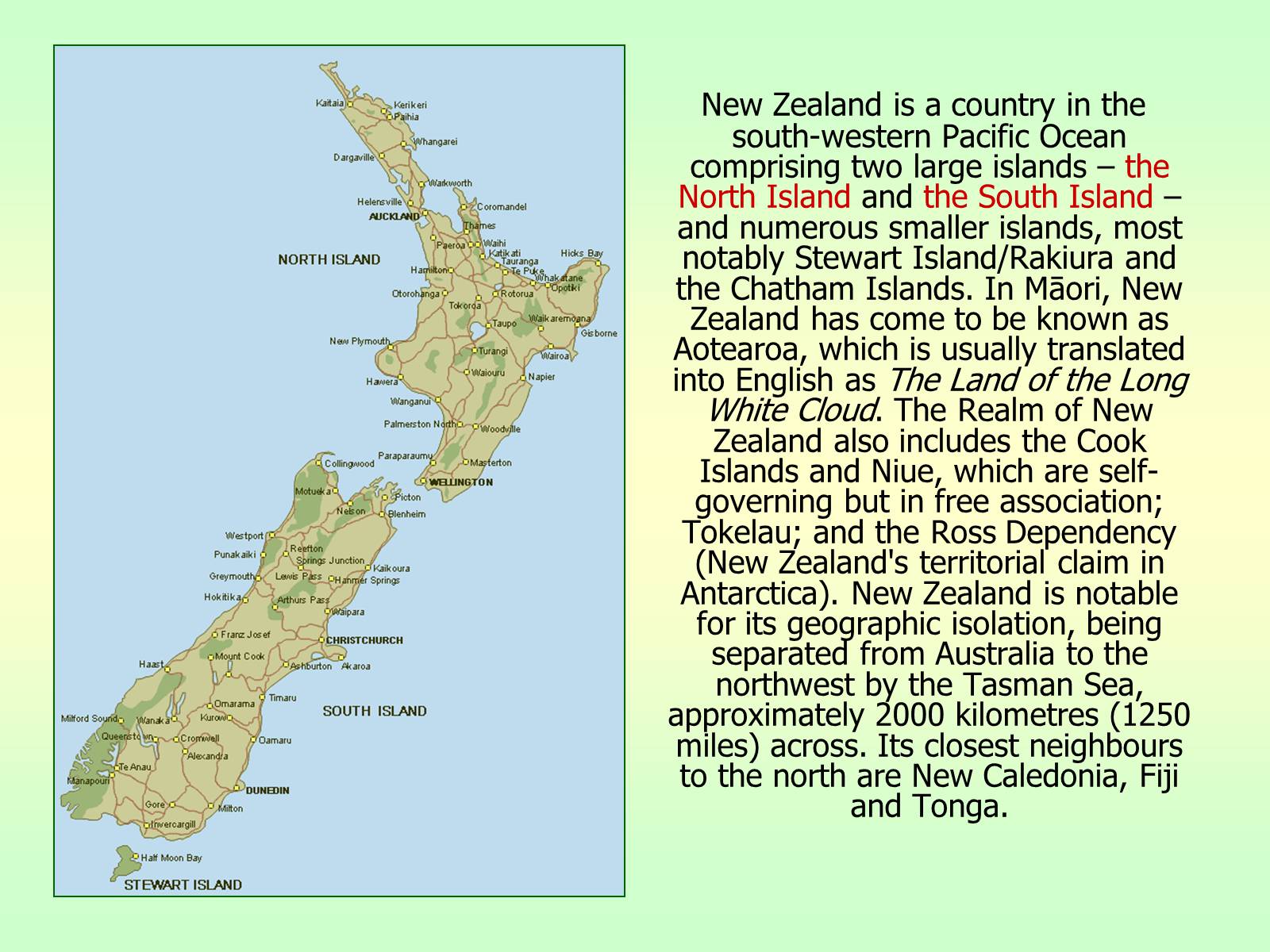 Презентація на тему «New Zealand» (варіант 2) - Слайд #4 Презентація на тему «New Zealand» (варіант 2) - Слайд #4