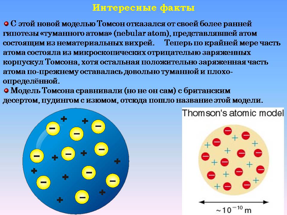 Презентація на тему «Модель атома Томсона» (варіант 2) - Слайд #9 Презентація на тему «Модель атома Томсона» (варіант 2) - Слайд #9