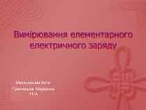 Презентація на тему «Вимірювання елементарного електричного заряду»