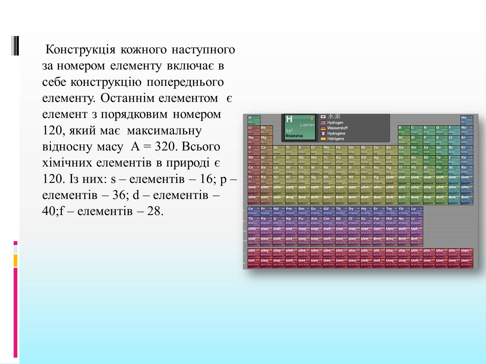 Презентація на тему «Періодична система» - Слайд #18 Презентація на тему «Періодична система» - Слайд #18