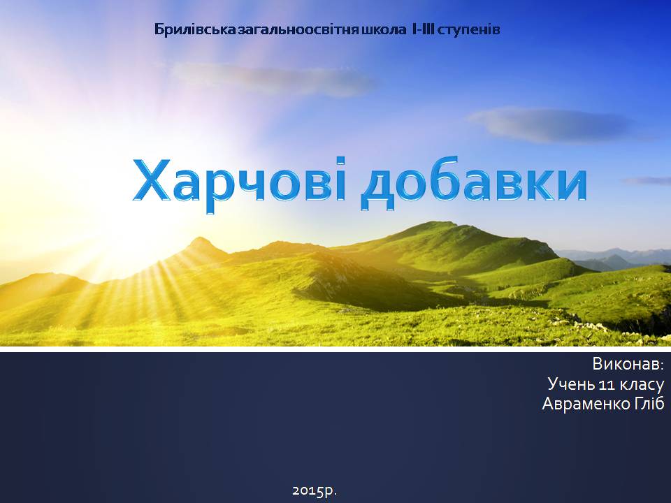 Презентація на тему «Харчові добавки» (варіант 25) - Слайд #1 Презентація на тему «Харчові добавки» (варіант 25) - Слайд #1