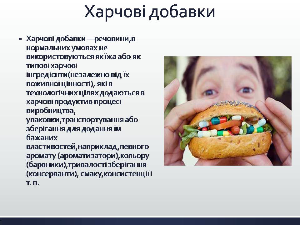 Презентація на тему «Харчові добавки» (варіант 25) - Слайд #3 Презентація на тему «Харчові добавки» (варіант 25) - Слайд #3