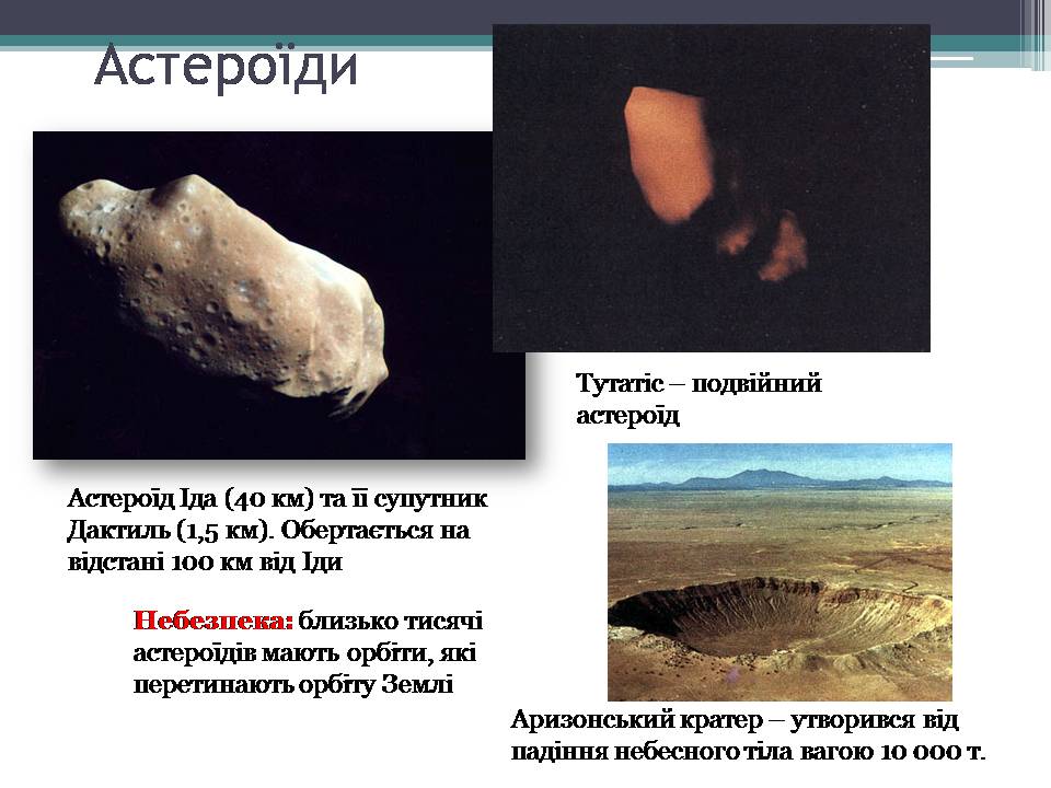 Презентація на тему «Малі тіла сонячної системи» (варіант 12) - Слайд #9 Презентація на тему «Малі тіла сонячної системи» (варіант 12) - Слайд #9