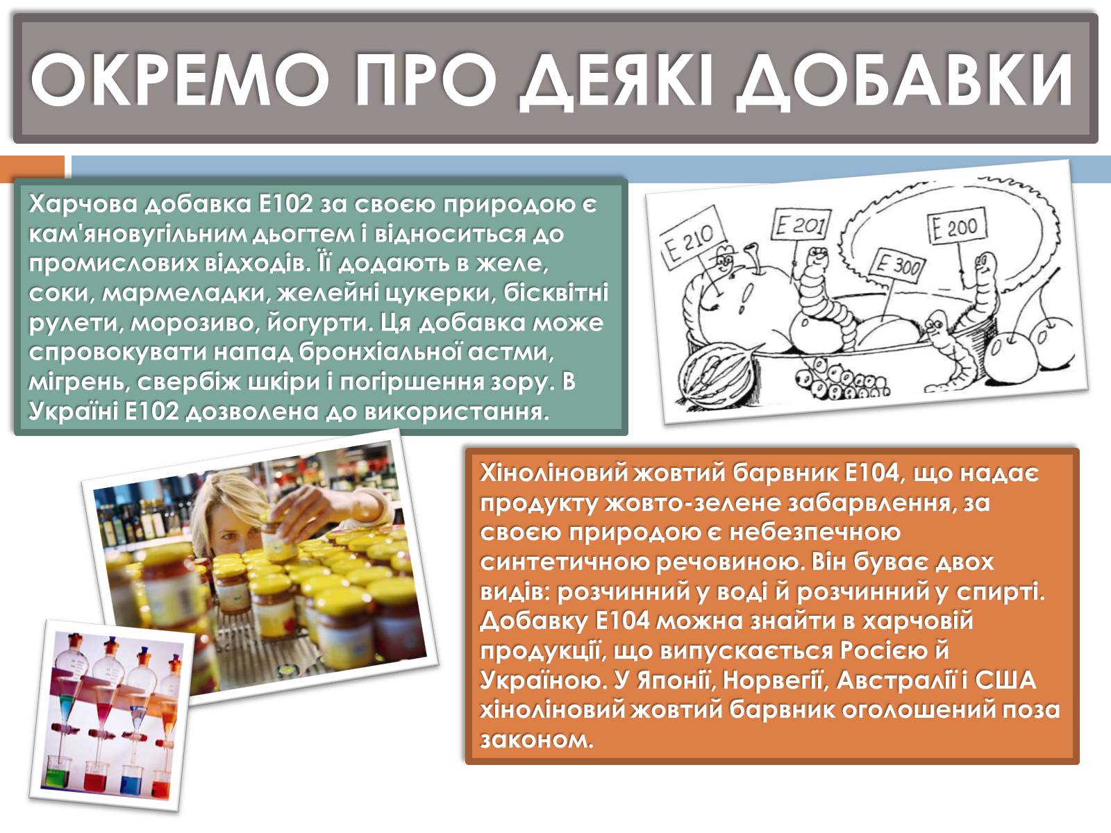 Презентація на тему «Харчові добавки» (варіант 20) - Слайд #6 Презентація на тему «Харчові добавки» (варіант 20) - Слайд #6