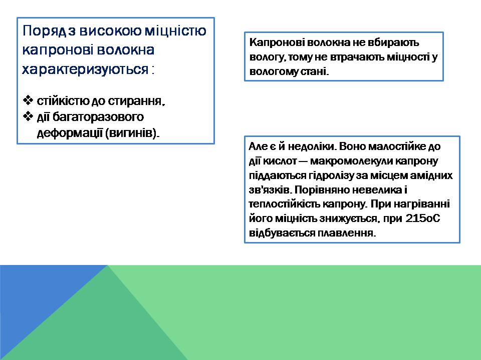 Презентація на тему «Капрон» - Слайд #9 Презентація на тему «Капрон» - Слайд #9