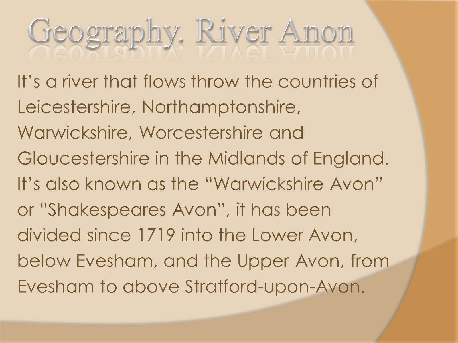 Презентація на тему «Stratford-upon-Avo» - Слайд #9 Презентація на тему «Stratford-upon-Avo» - Слайд #9