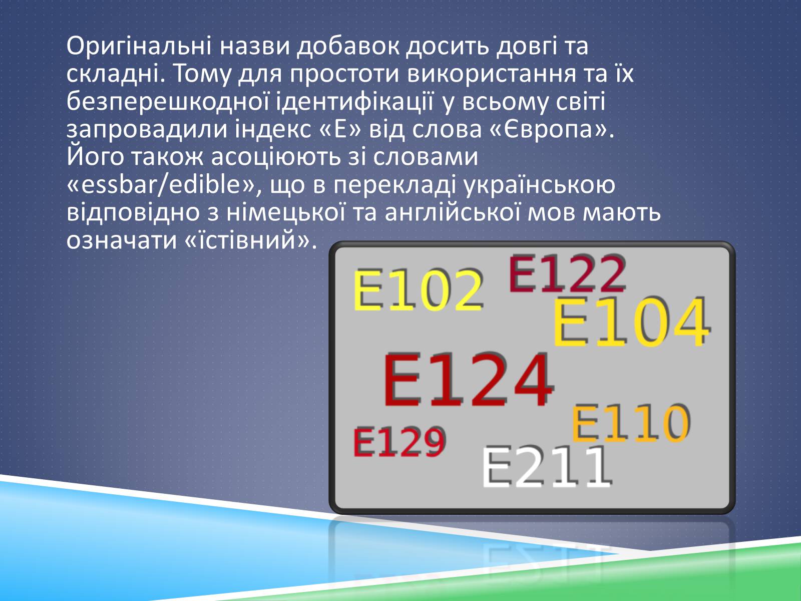 Презентація на тему «Харчові добавки» (варіант 12) - Слайд #6 Презентація на тему «Харчові добавки» (варіант 12) - Слайд #6
