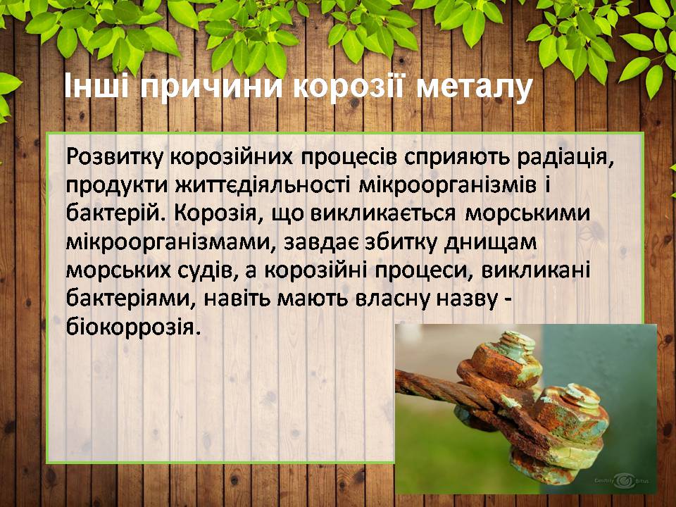 Презентація на тему «Корозія металів» (варіант 7) - Слайд #6 Презентація на тему «Корозія металів» (варіант 7) - Слайд #6