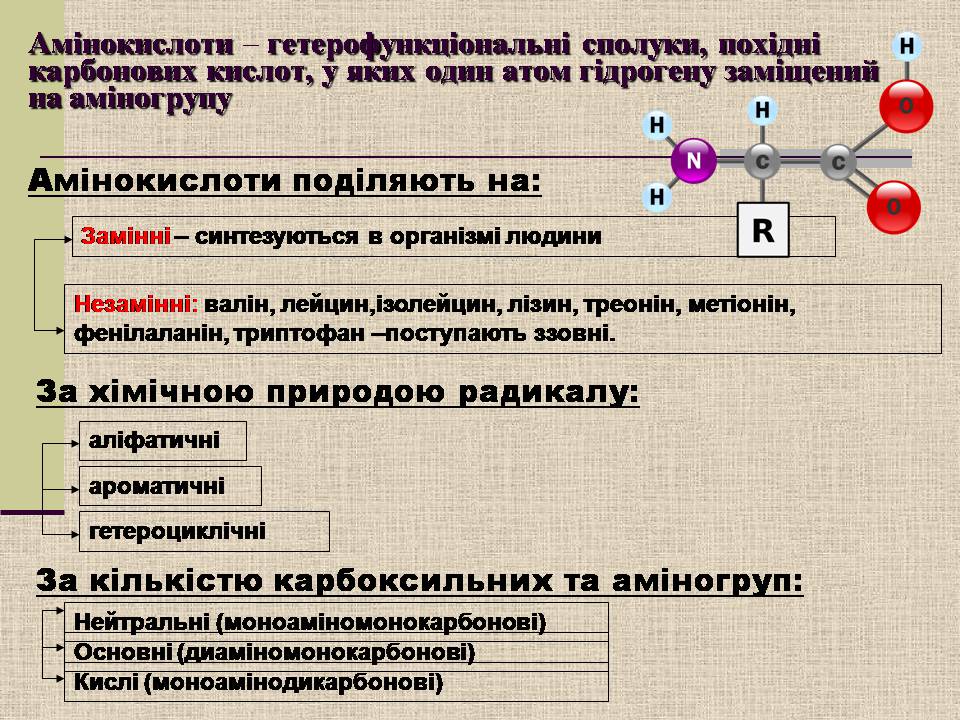 Презентація на тему «Амінокислоти. Пептиди. Білки» - Слайд #4 Презентація на тему «Амінокислоти. Пептиди. Білки» - Слайд #4