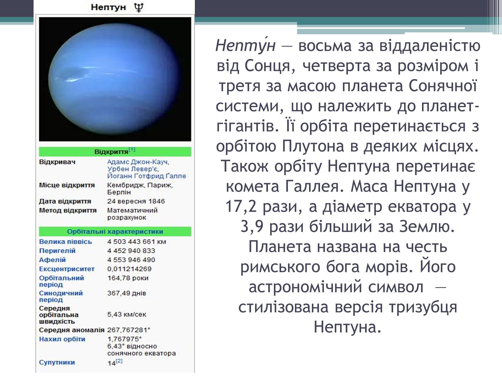 Презентація на тему «Нептун» (варіант 10) - Слайд #2 Презентація на тему «Нептун» (варіант 10) - Слайд #2