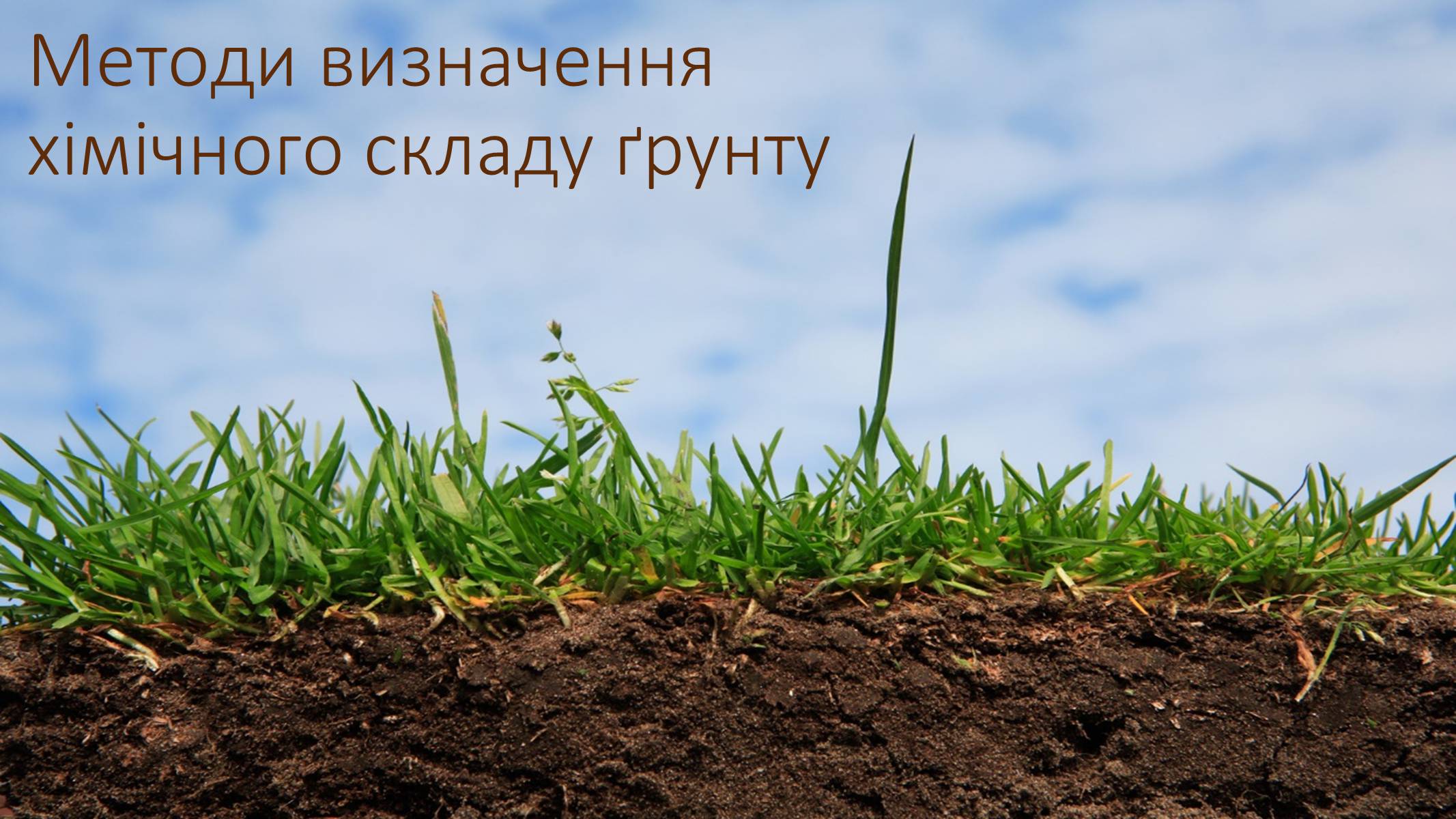 Презентація на тему «Методи визначення хімічного складу ґрунту» - Слайд #1 Презентація на тему «Методи визначення хімічного складу ґрунту» - Слайд #1