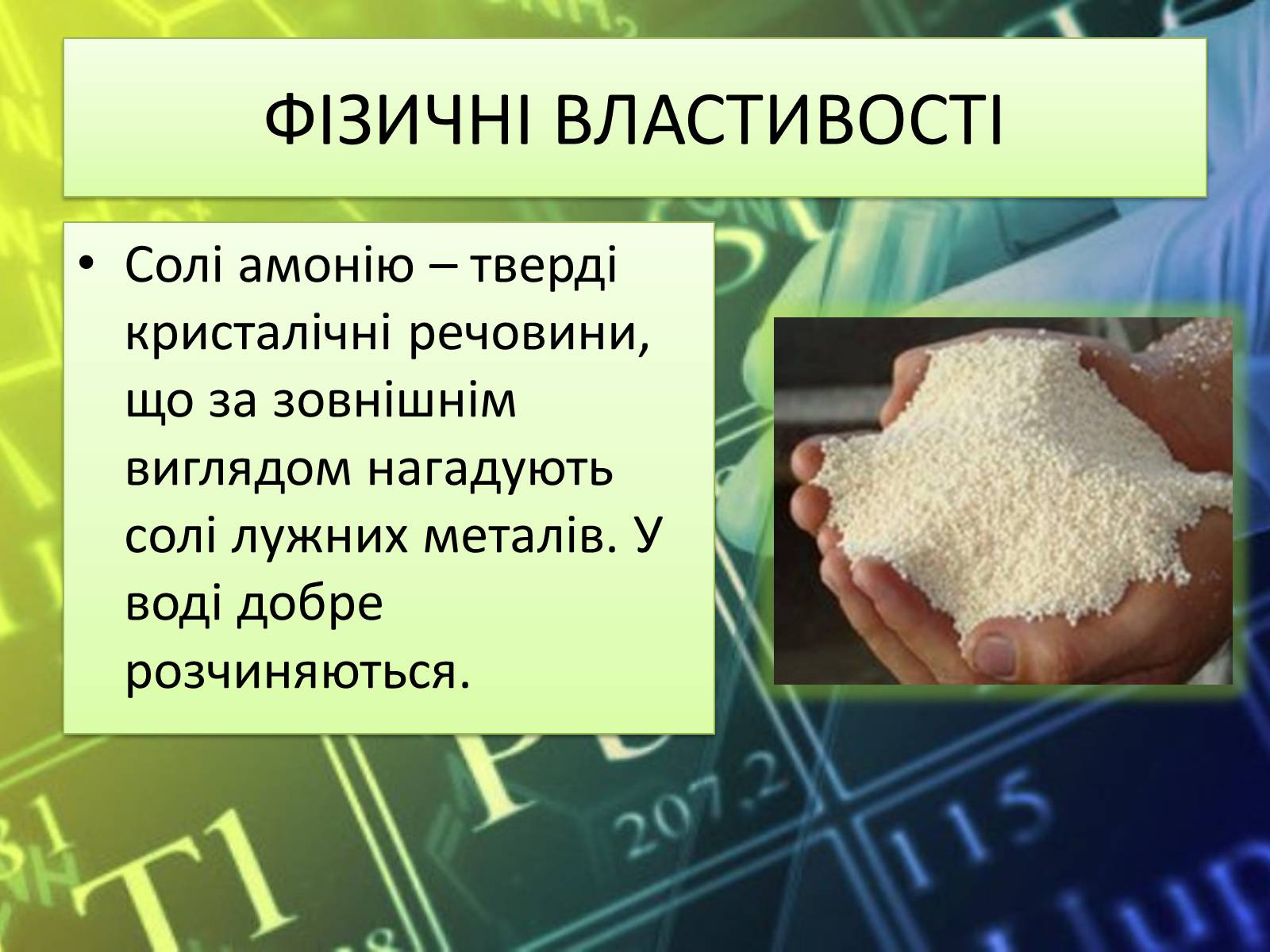 Презентація на тему «Солі амонію» (варіант 2) - Слайд #5 Презентація на тему «Солі амонію» (варіант 2) - Слайд #5