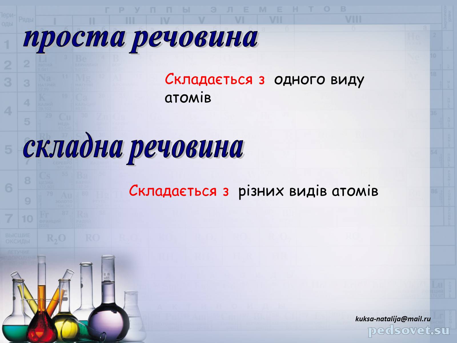 Презентація на тему «Прості та складні речовини. Хімічний елемент» (варіант 1) - Слайд #16 Презентація на тему «Прості та складні речовини. Хімічний елемент» (варіант 1) - Слайд #16