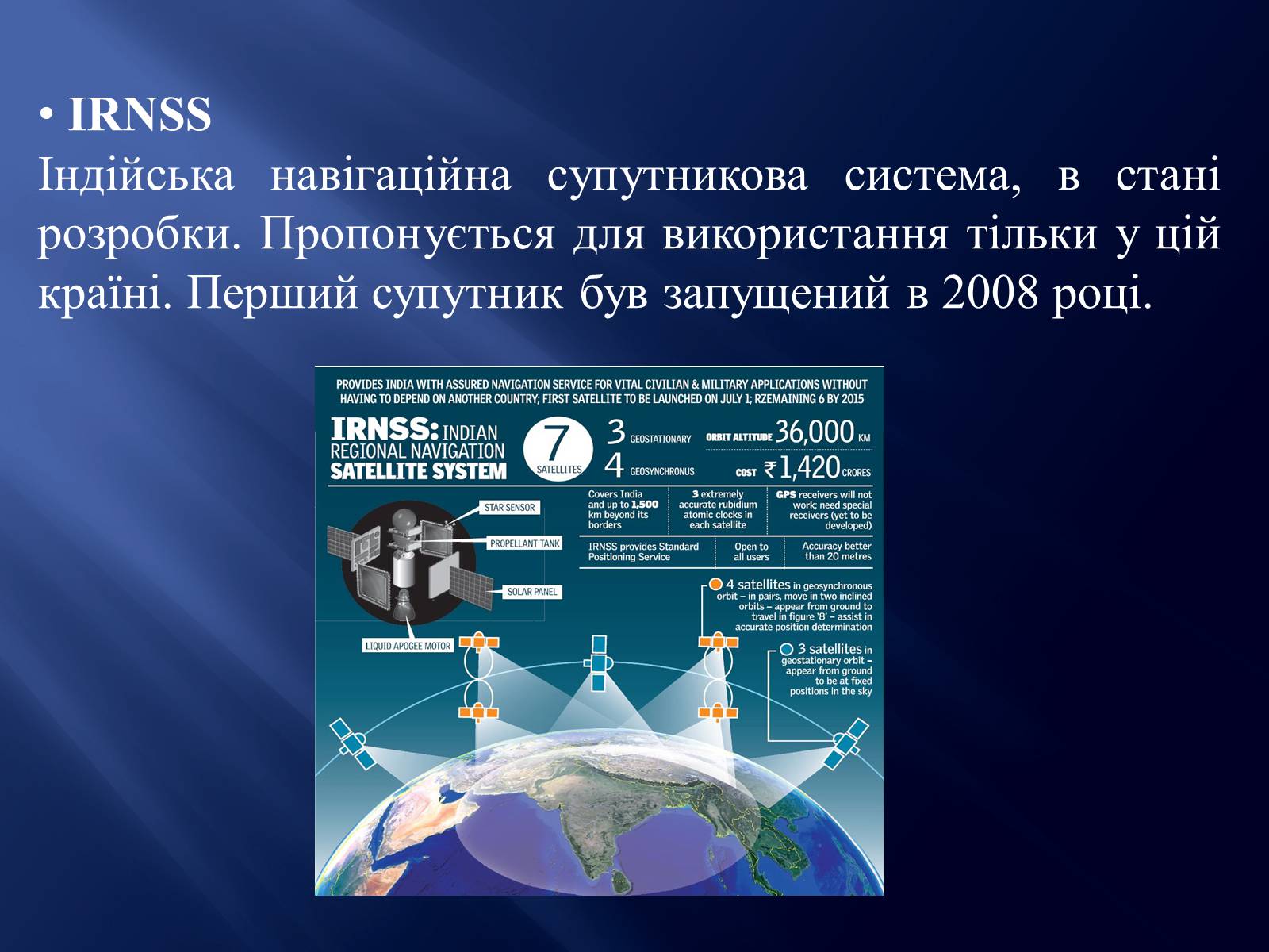 Презентація на тему «Супутникові системи» - Слайд #11 Презентація на тему «Супутникові системи» - Слайд #11