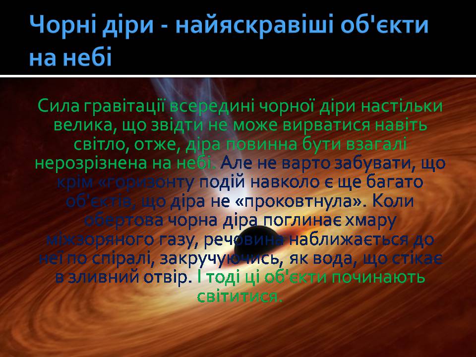 Презентація на тему «Чорні діри» (варіант 21) - Слайд #4 Презентація на тему «Чорні діри» (варіант 21) - Слайд #4