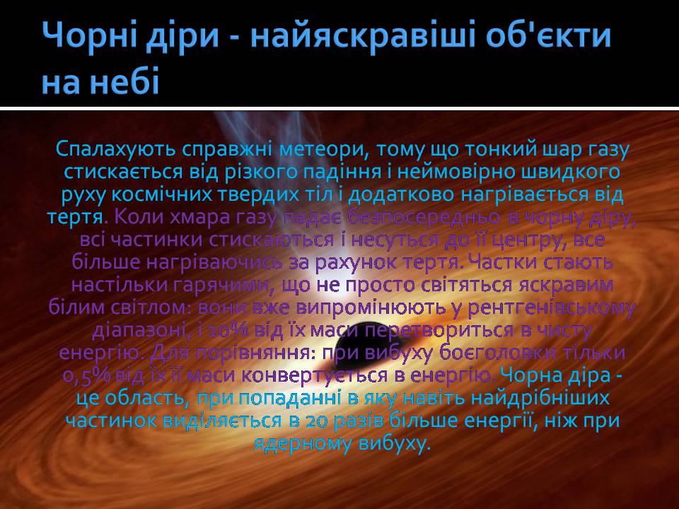 Презентація на тему «Чорні діри» (варіант 21) - Слайд #5 Презентація на тему «Чорні діри» (варіант 21) - Слайд #5