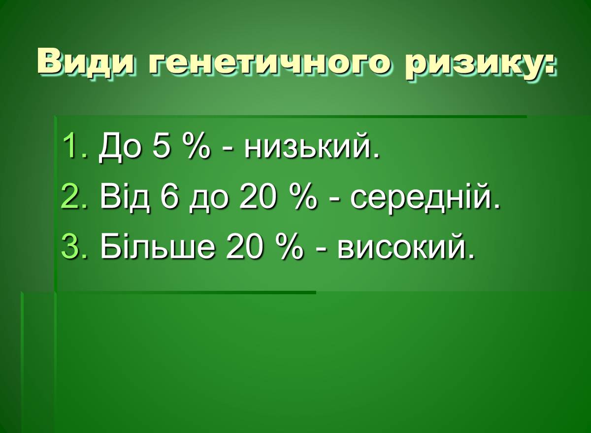 Презентація на тему «Основи медичної генетики» - Слайд #14 Презентація на тему «Основи медичної генетики» - Слайд #14