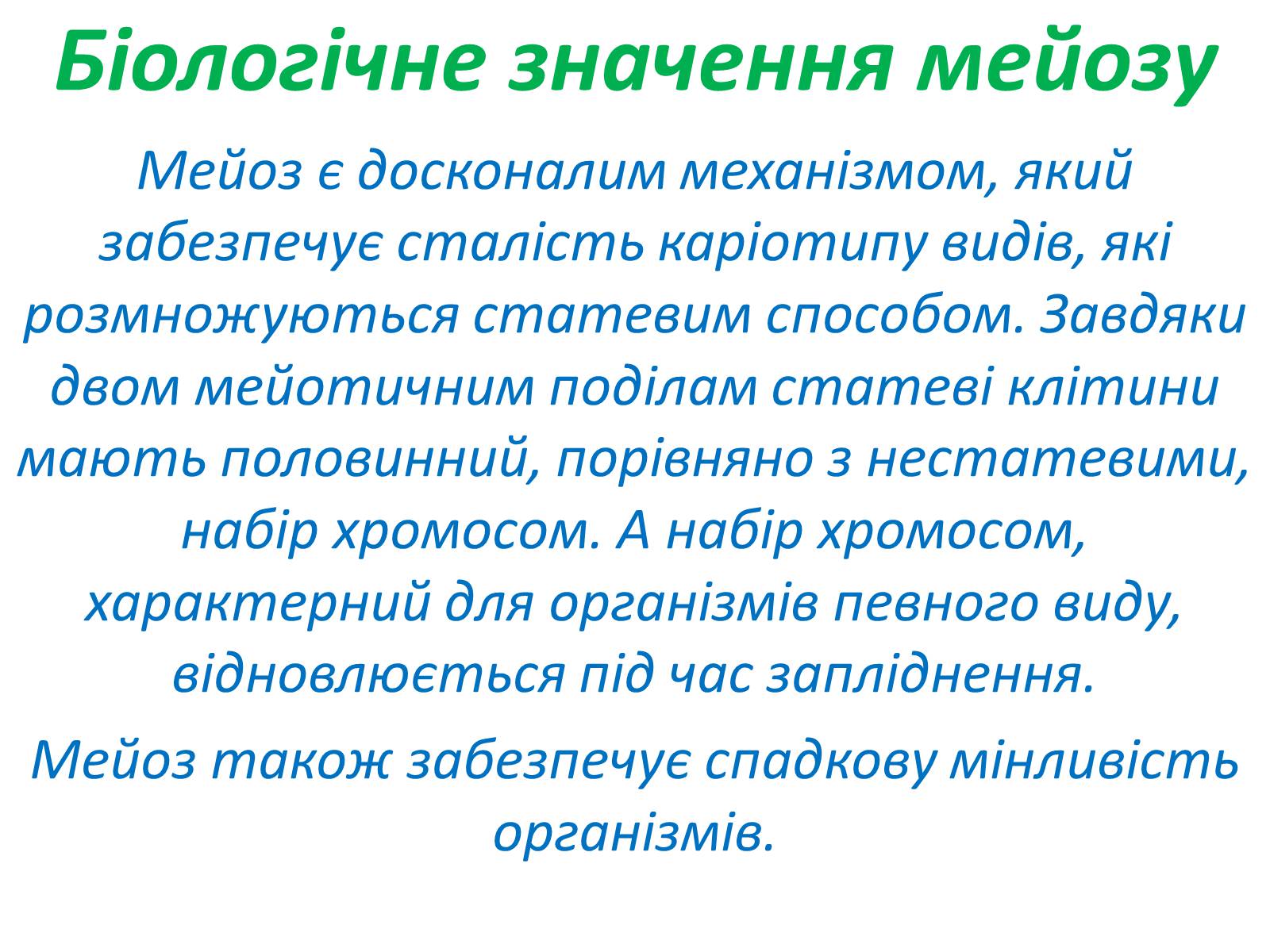 Презентація на тему «Мейоз» (варіант 2) - Слайд #19 Презентація на тему «Мейоз» (варіант 2) - Слайд #19