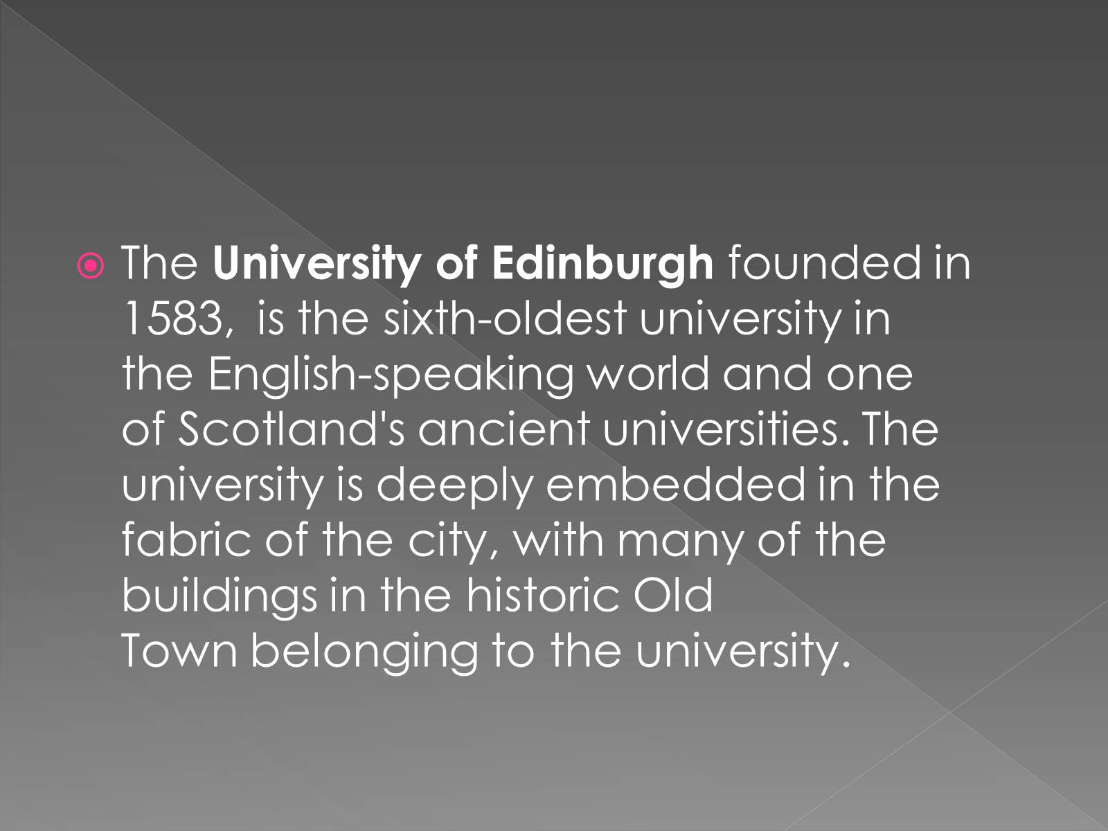 Презентація на тему «University of Edinburgh» - Слайд #2 Презентація на тему «University of Edinburgh» - Слайд #2
