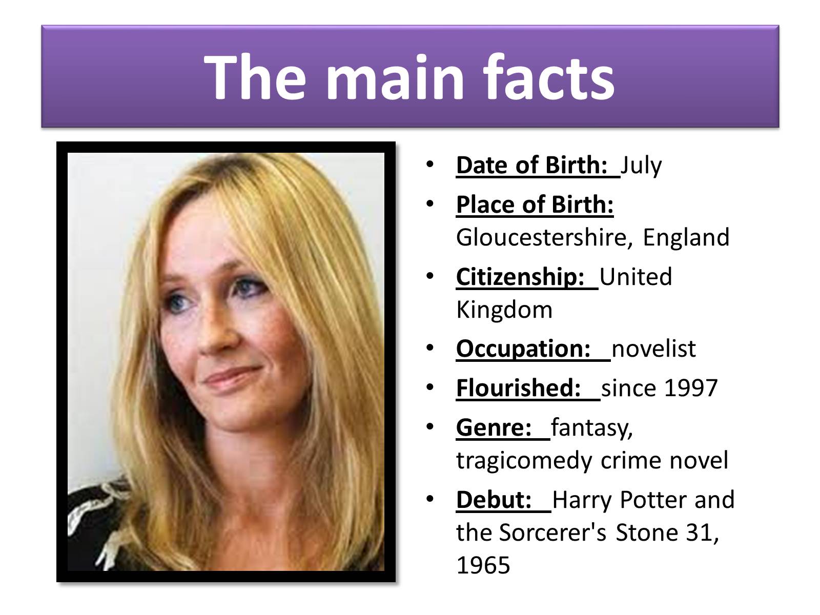 Презентація на тему «Joanne Rowling» - Слайд #2 Презентація на тему «Joanne Rowling» - Слайд #2