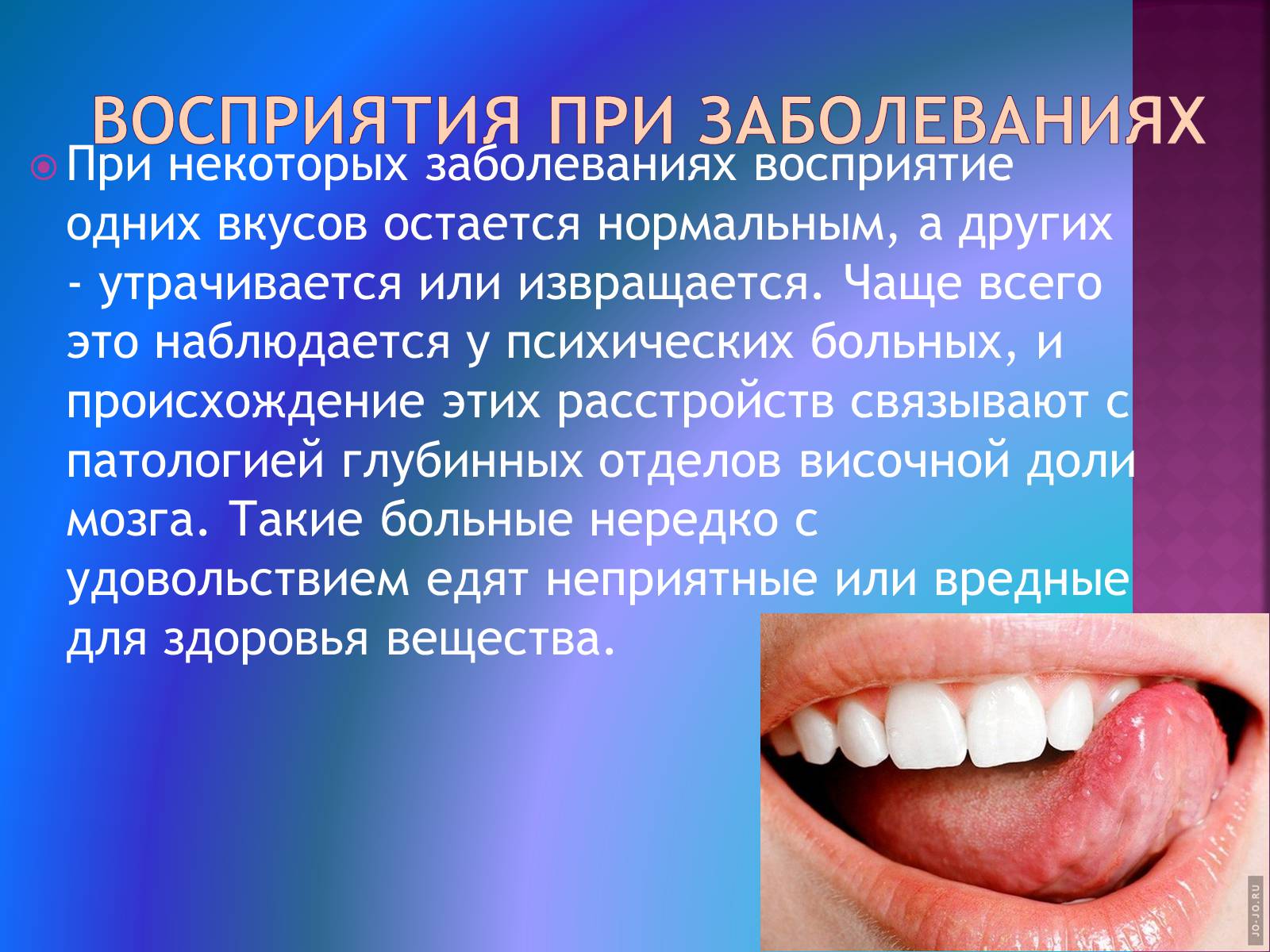 Презентація на тему «Вкусовой анализатор» - Слайд #12 Презентація на тему «Вкусовой анализатор» - Слайд #12
