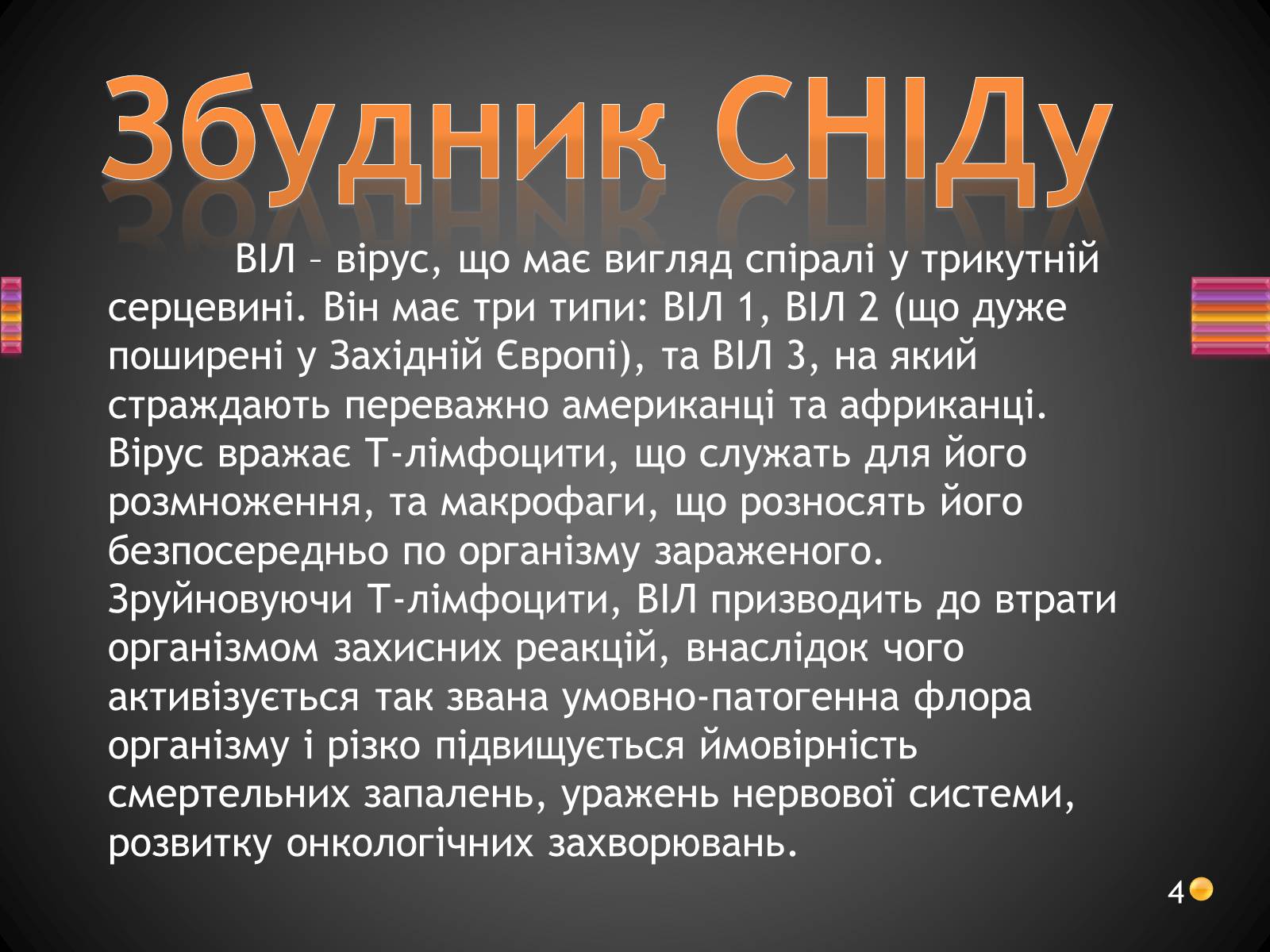 Презентація на тему «ВІЛ. СНІД. інфекції ІПСШ: шляхи передачі і методи захисту» (варіант 3) - Слайд #4 Презентація на тему «ВІЛ. СНІД. інфекції ІПСШ: шляхи передачі і методи захисту» (варіант 3) - Слайд #4