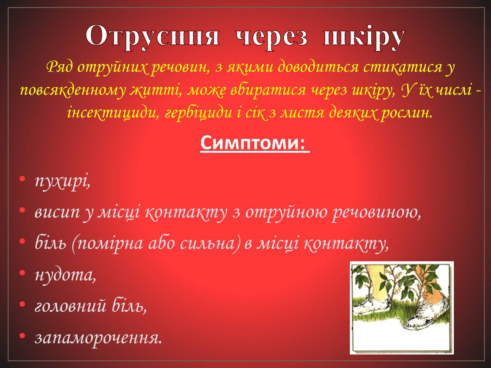 Презентація на тему «Перша допомога при отруєннях» (варіант 2) - Слайд #12 Презентація на тему «Перша допомога при отруєннях» (варіант 2) - Слайд #12