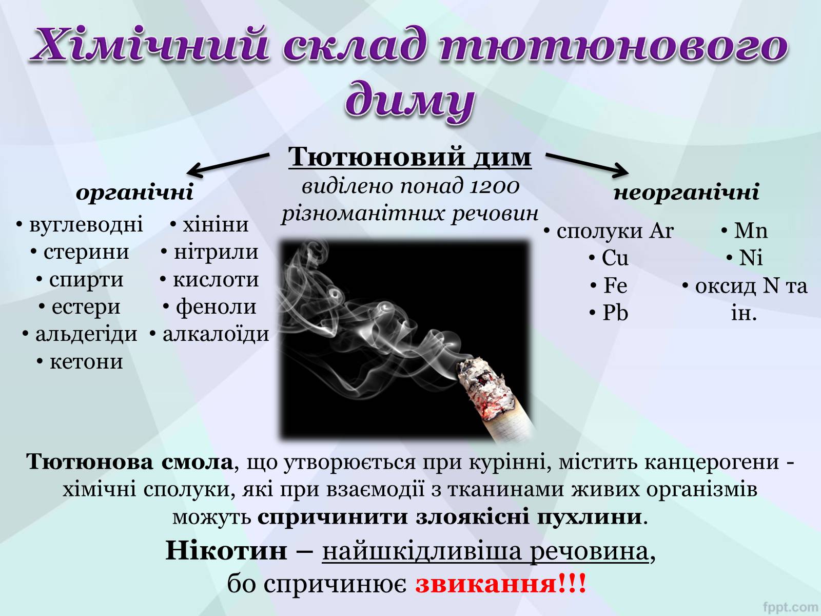 Презентація на тему «Шкідливий вплив тютюнопаління на організм людини» - Слайд #3 Презентація на тему «Шкідливий вплив тютюнопаління на організм людини» - Слайд #3