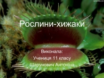 Презентація на тему «Рослини-хижаки» (варіант 1)