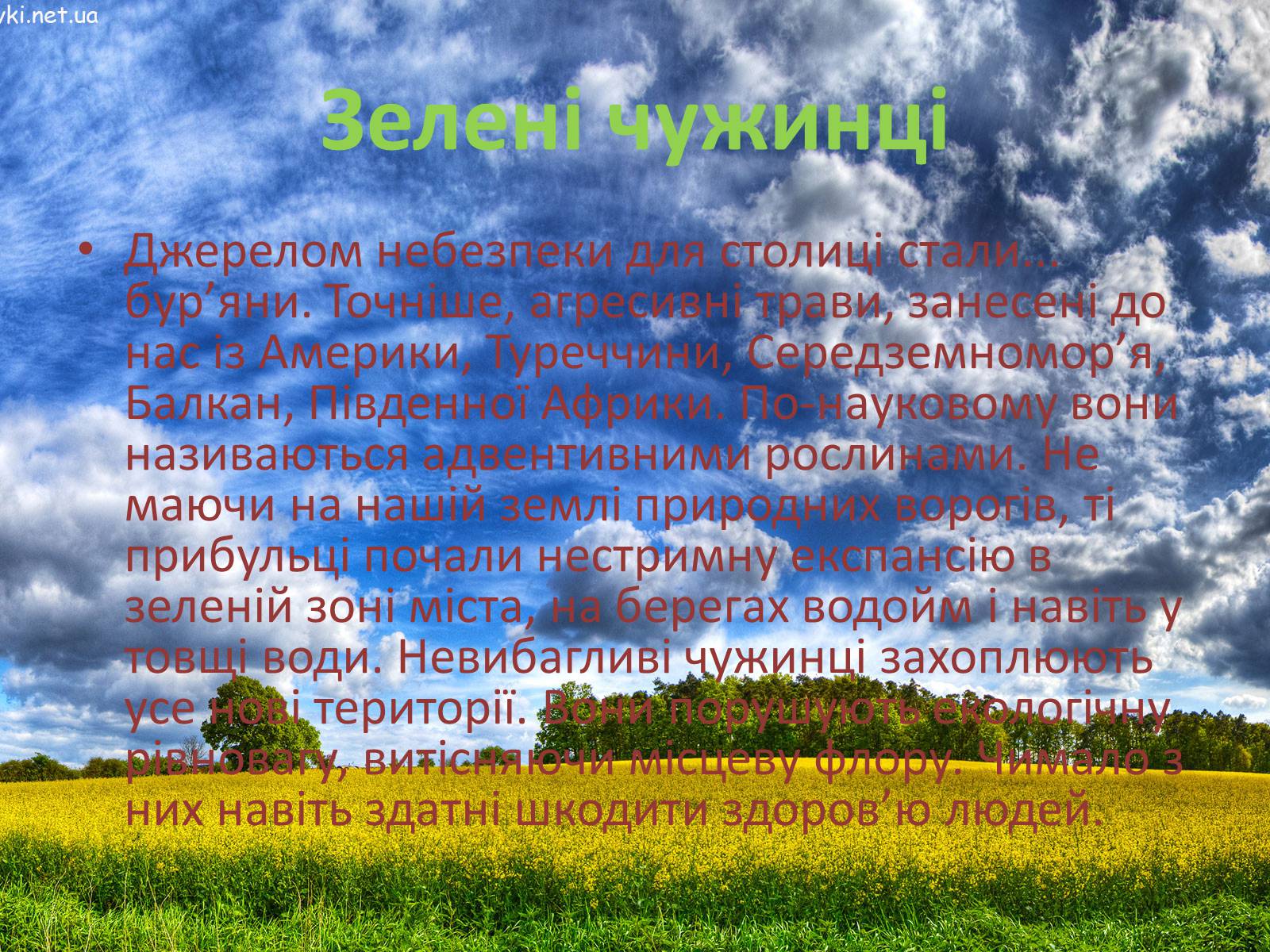 Презентація на тему «Рослини-чужинці на Україні» - Слайд #2 Презентація на тему «Рослини-чужинці на Україні» - Слайд #2