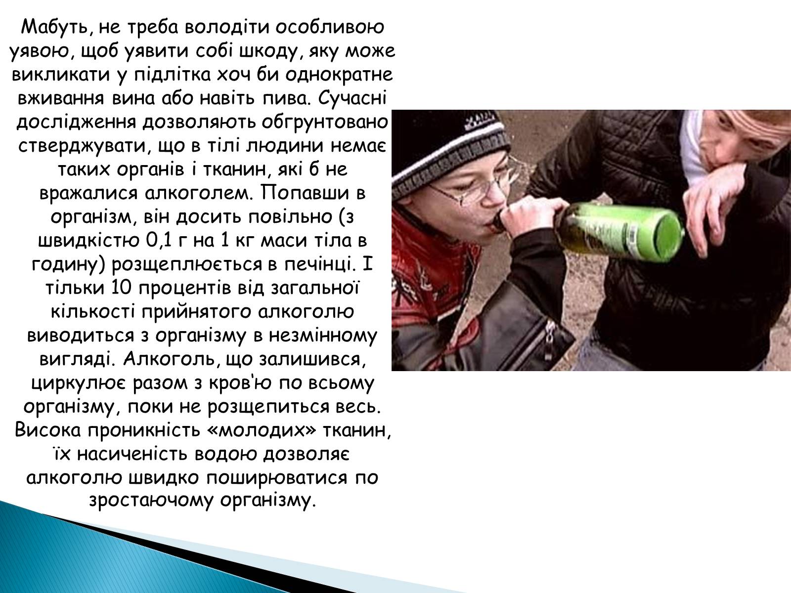Презентація на тему «Вплив алкоголю на здоров’я підлітка» (варіант 2) - Слайд #5 Презентація на тему «Вплив алкоголю на здоров’я підлітка» (варіант 2) - Слайд #5