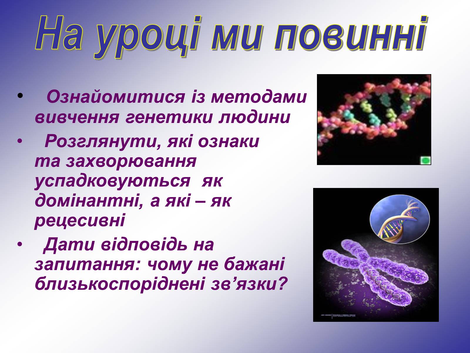Презентація на тему «Генетика людини» (варіант 1) - Слайд #6 Презентація на тему «Генетика людини» (варіант 1) - Слайд #6