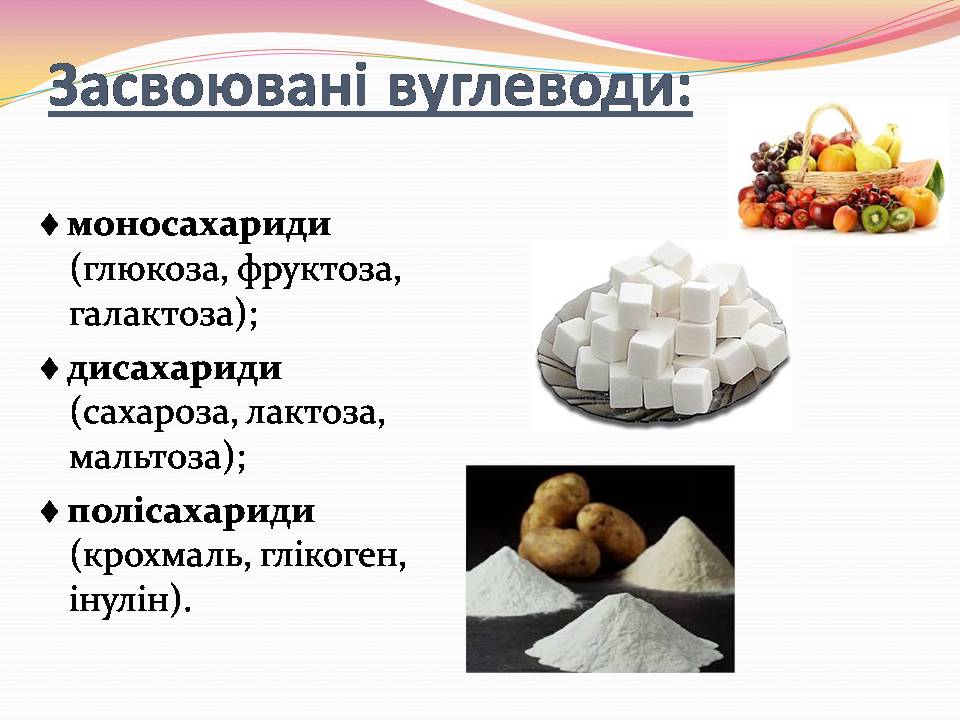 Презентація на тему «Вуглеводи як компоненти їжі, їх роль у житті людини» (варіант 39) - Слайд #10 Презентація на тему «Вуглеводи як компоненти їжі, їх роль у житті людини» (варіант 39) - Слайд #10