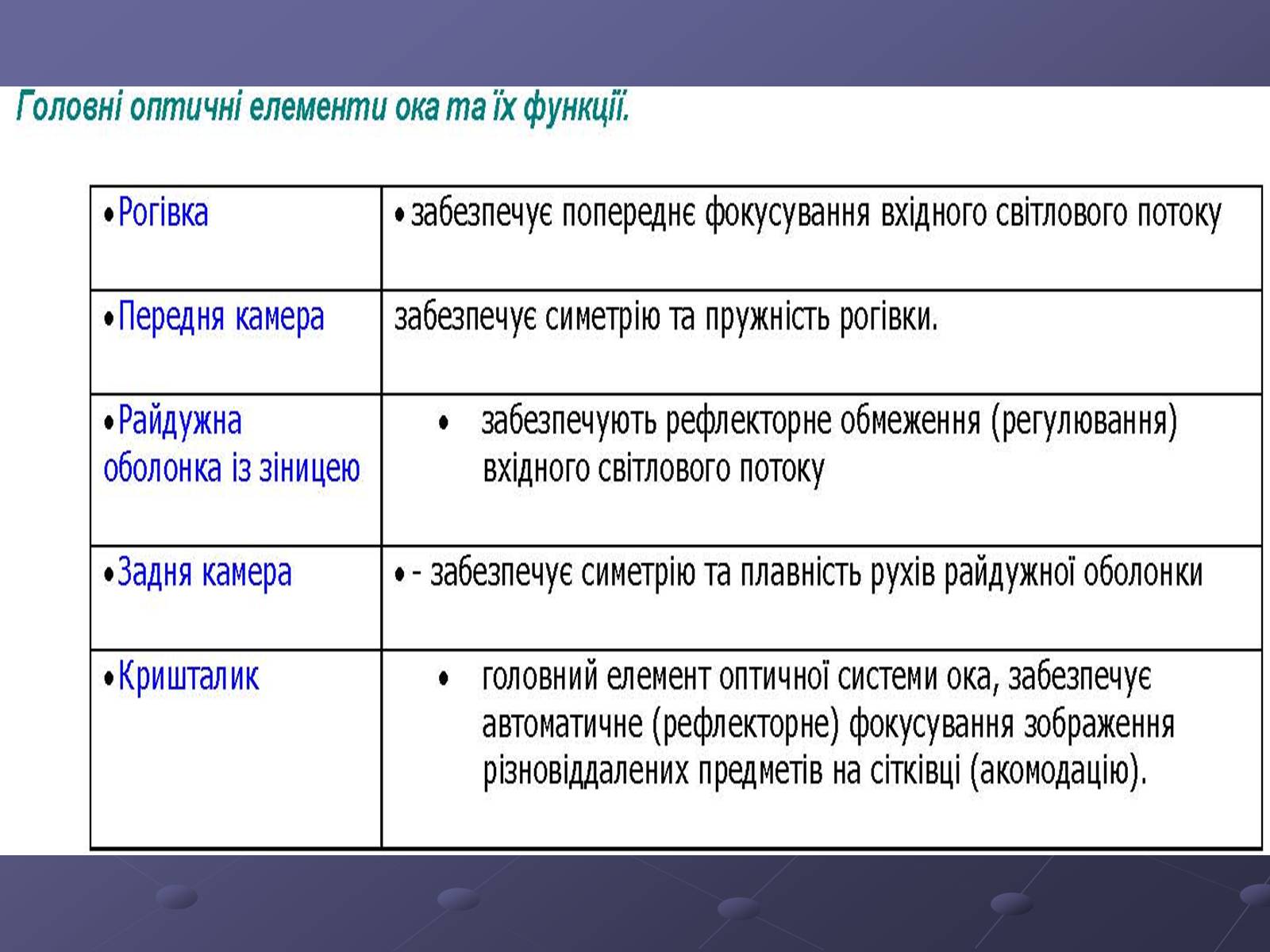 Презентація на тему «Будова ока» - Слайд #11 Презентація на тему «Будова ока» - Слайд #11