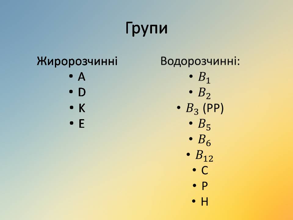 Презентація на тему «Вітаміни» (варіант 18) - Слайд #3 Презентація на тему «Вітаміни» (варіант 18) - Слайд #3