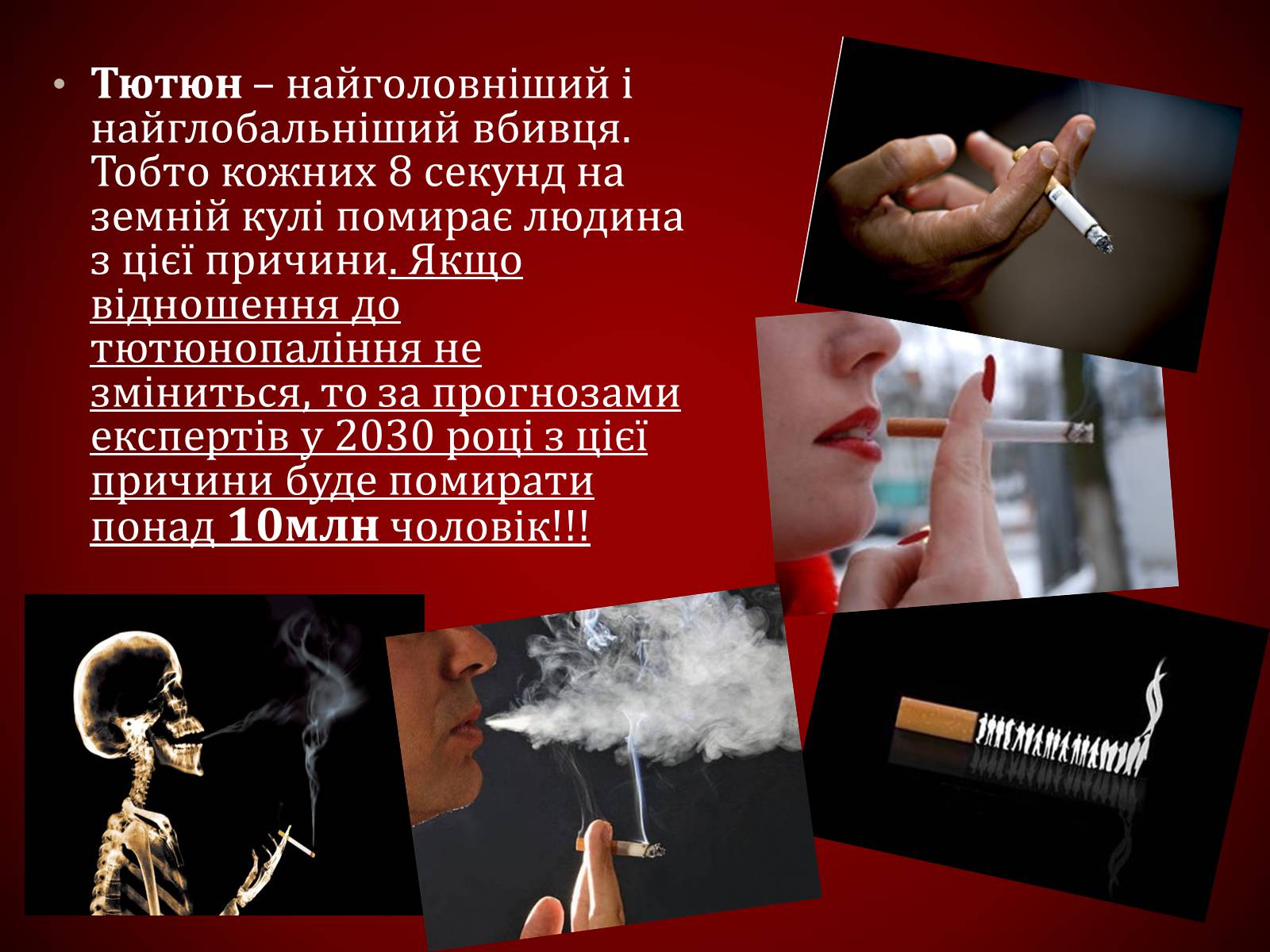Презентація на тему «Шкідливий вплив тютюнопаління» (варіант 1) - Слайд #16 Презентація на тему «Шкідливий вплив тютюнопаління» (варіант 1) - Слайд #16