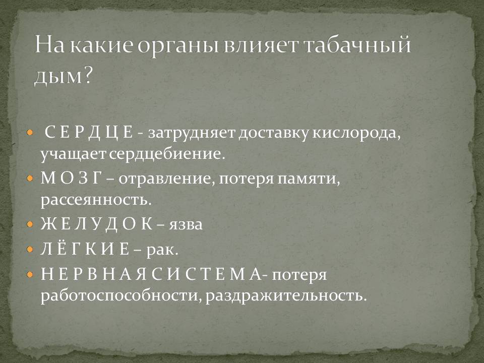 Презентація на тему «Влияние курения на организм человека» - Слайд #5 Презентація на тему «Влияние курения на организм человека» - Слайд #5