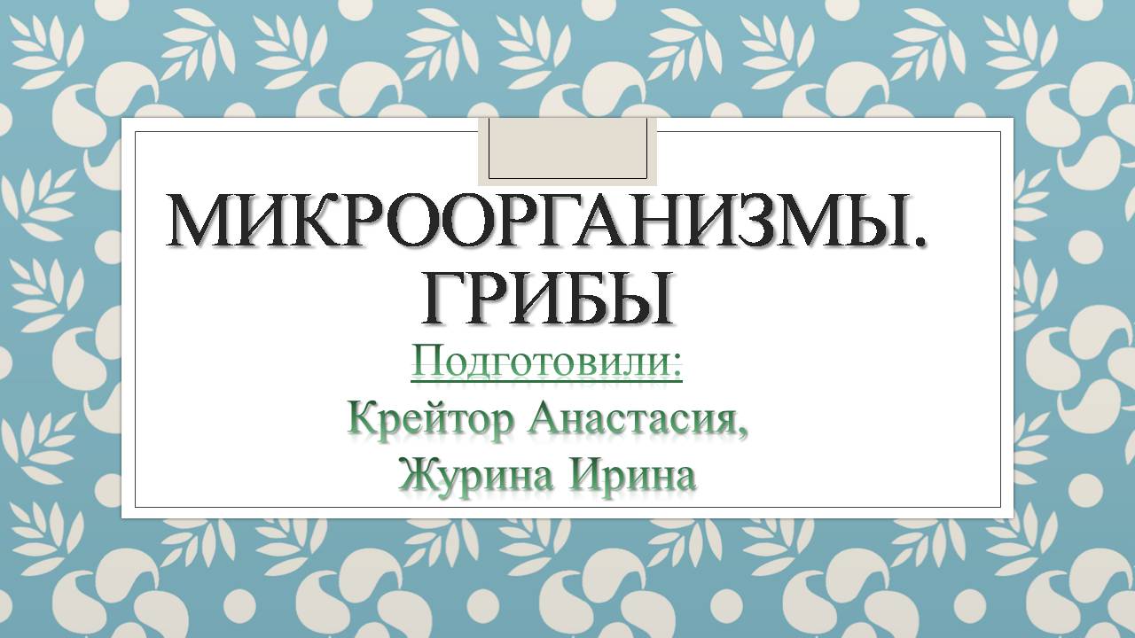 Презентація на тему «Микроорганизмы. Грибы» - Слайд #1 Презентація на тему «Микроорганизмы. Грибы» - Слайд #1